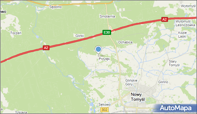 mapa Przyłęk, Przyłęk gmina Nowy Tomyśl na mapie Targeo
